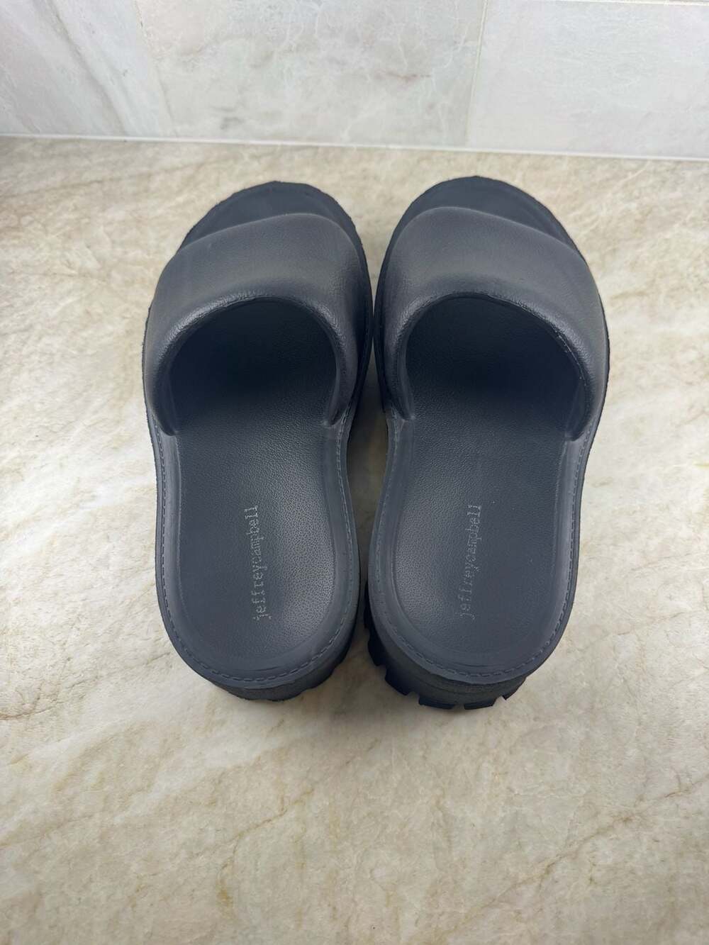 Jeffrey Campbell Summertime Platform Slide Sandals Black Lug Sole Women’s 11 - Picture 3 of 14